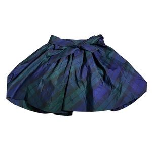 CHAPS Tulle Green Blue Plaid Fluffy Mini Skirt Sz 10